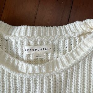 Aeropostale Women's Cream Crew Neck Sweater